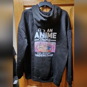 Black Anime Graphic Hoodie